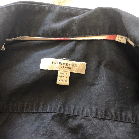 Burberry black button down shirt with ruffle detail - Picture 3 of 4